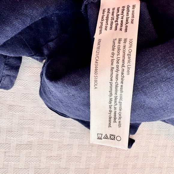 Eileen Fisher Organic Linen Button Front Tunic Shirt 2X Blue Minimalist - Picture 10 of 10